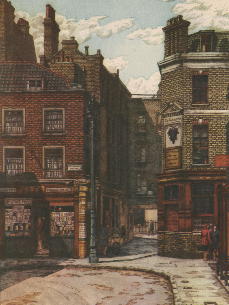 MAYFAIR. Shepherd Market, by Charles Ginner 1947 old vintage print picture